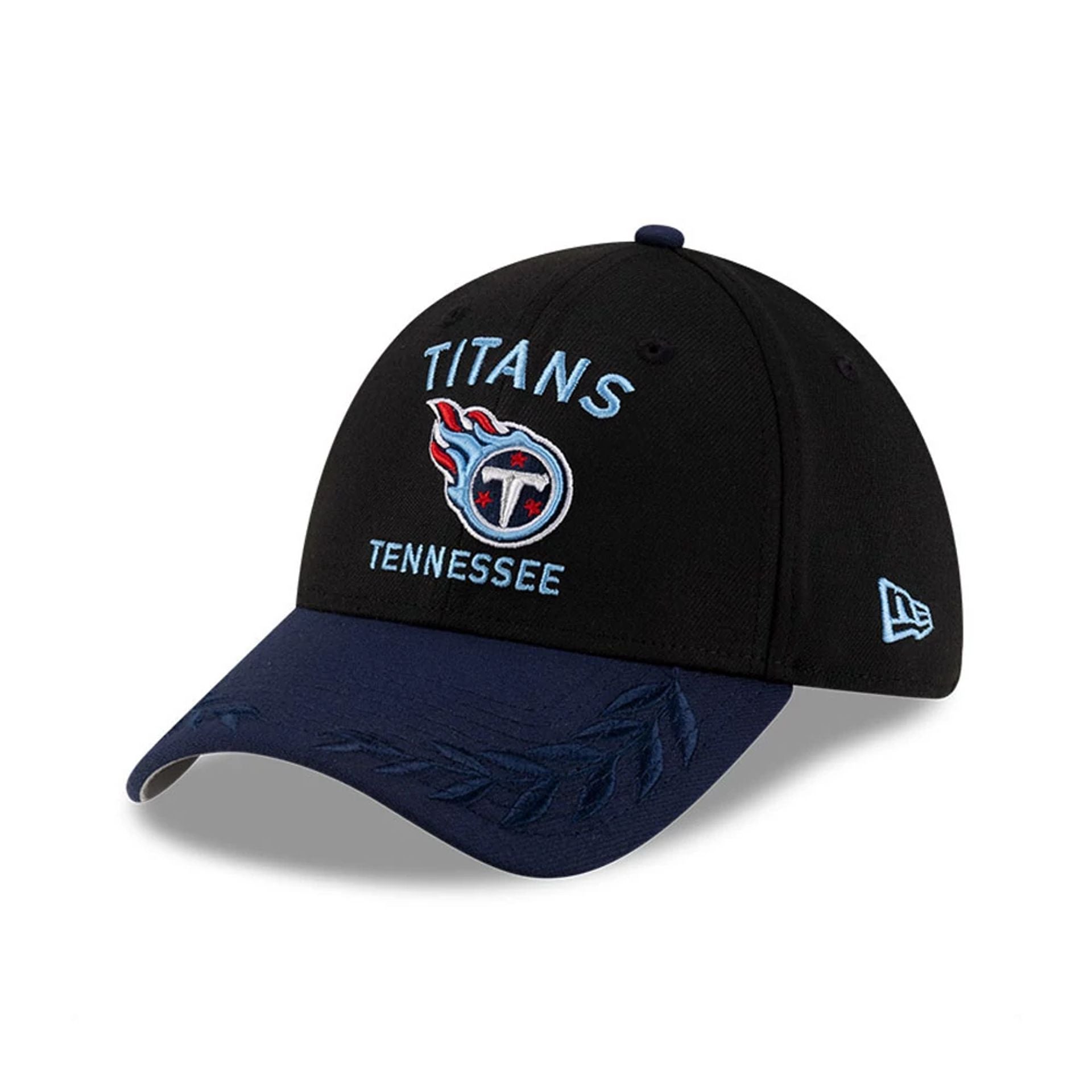 This is a Tennessee Titans NFL Draft 2025 Black 39THIRTY Stretch Fit Cap 1