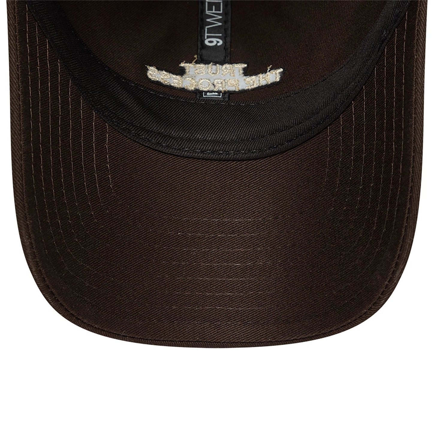 This is a New Era Trust The Process Slogan Dark Brown 9TWENTY Adjustable Cap 5