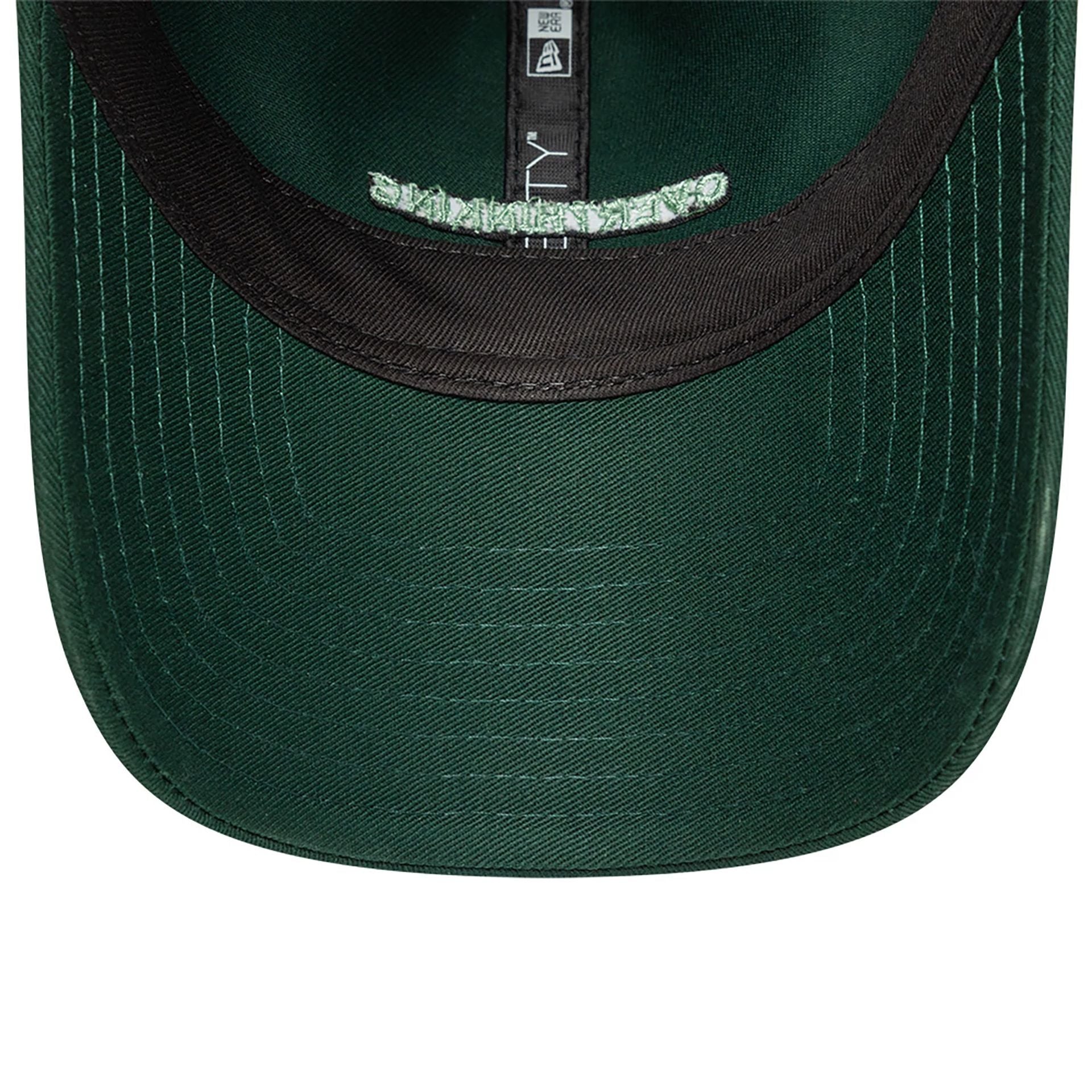 This is a New Era Overthinking Slogan Dark Green 9TWENTY Adjustable Cap 5