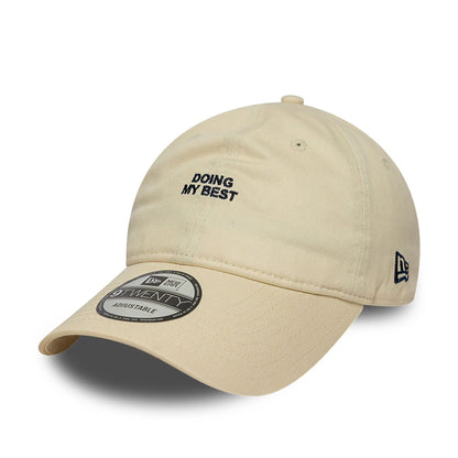 This is a New Era Doing My Best Slogan Light Beige 9TWENTY Adjustable Cap 1