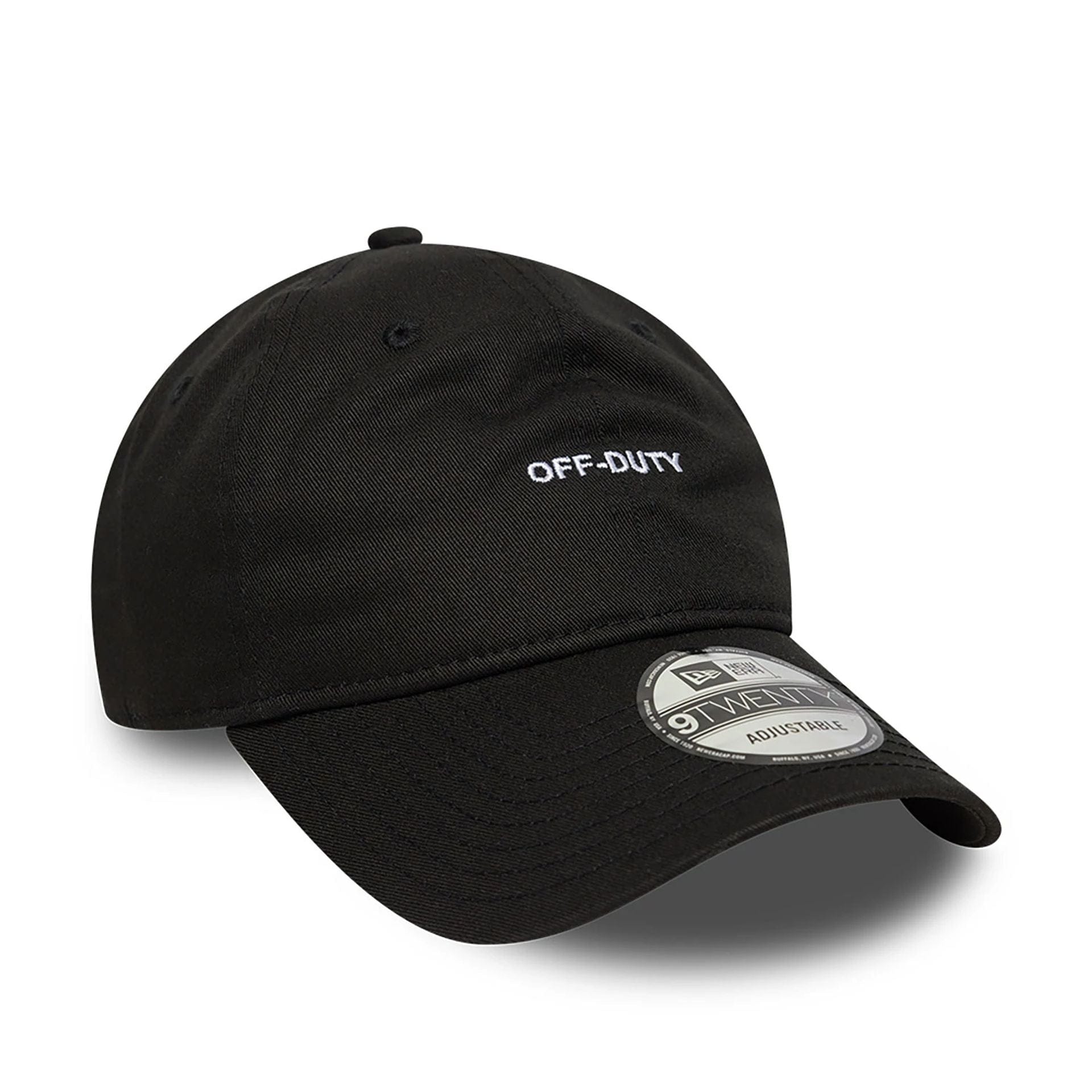 This is a New Era Off-Duty Slogan Black 9TWENTY Adjustable Cap 3