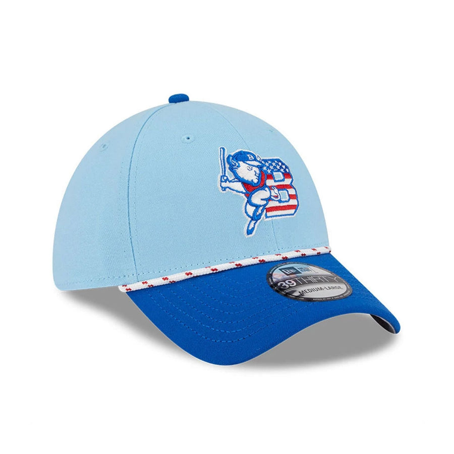 This is a Buffalo Bisons MiLB 4th Of July Blue 39THIRTY Stretch Fit Cap 4