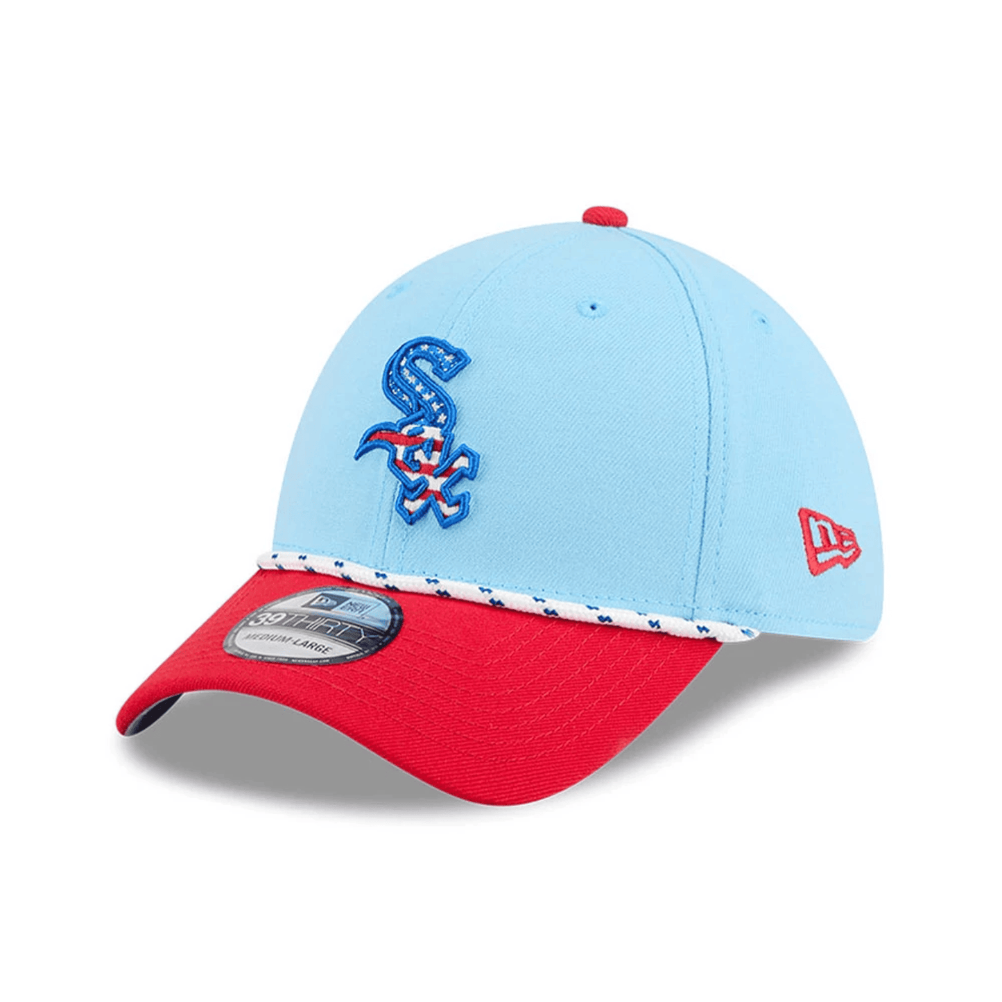 This is a Chicago White Sox MLB 4th Of July Blue 39THIRTY Stretch Fit Cap 1