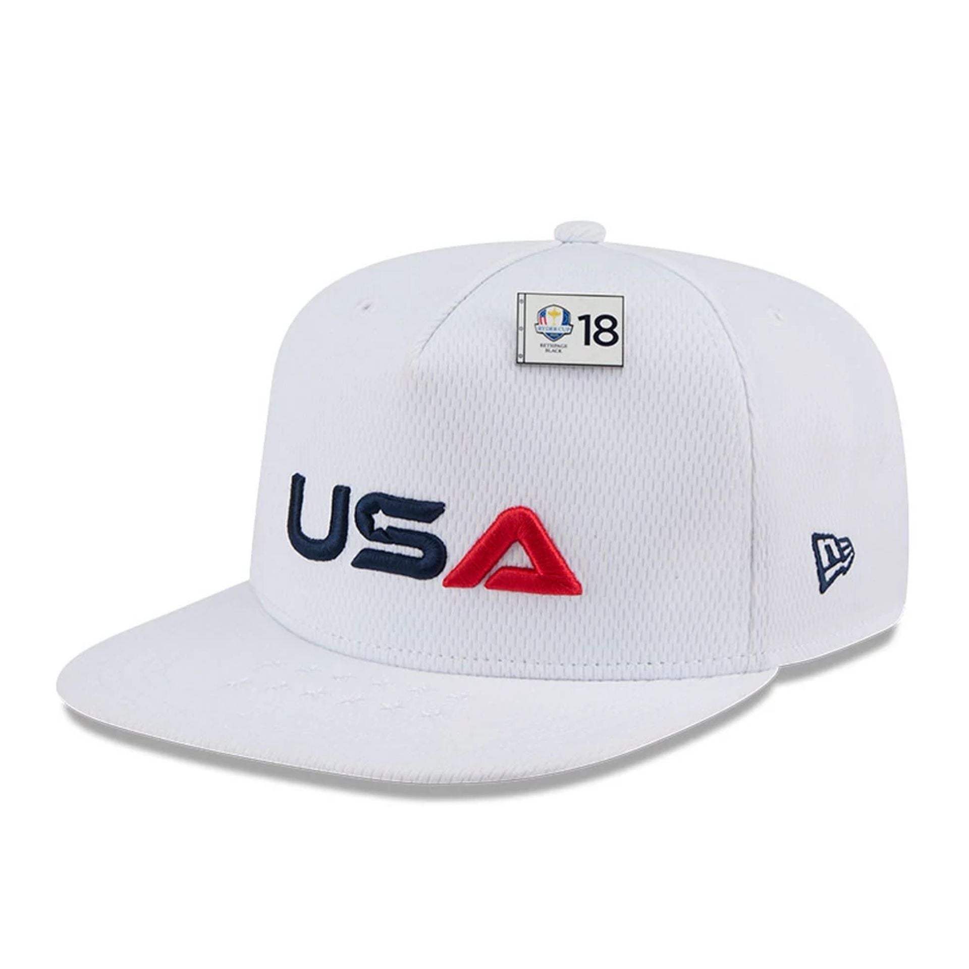 This is a PGA Ryder Cup 2025 Tuesday & Thursday White 59FIFTY A-Frame Fitted Cap 1