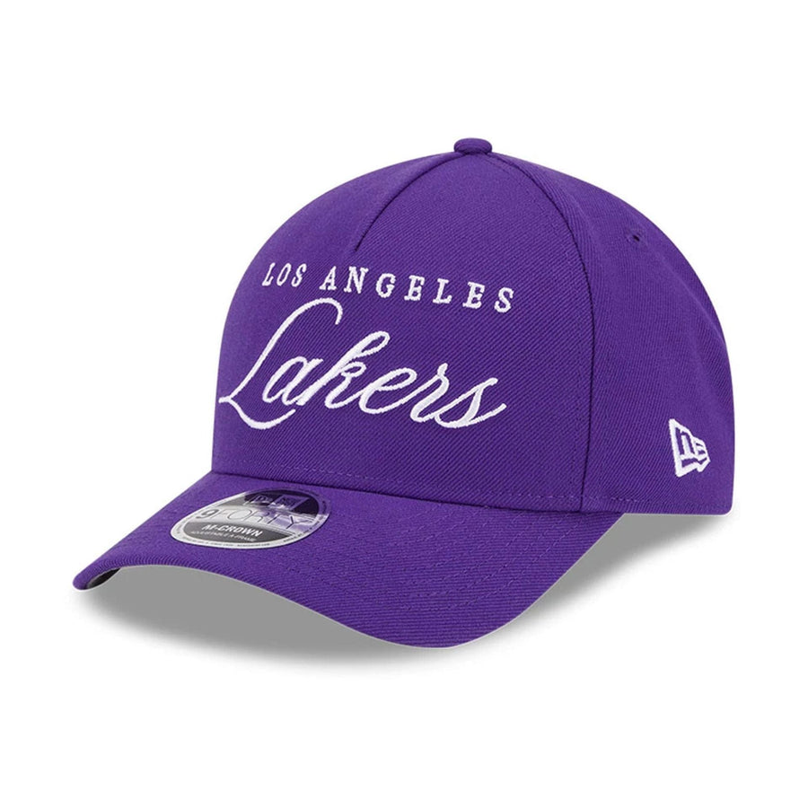 This is a LA Lakers NBA Draft 2025 Purple 9FORTY M-Crown A-Frame Adjustable Cap 3