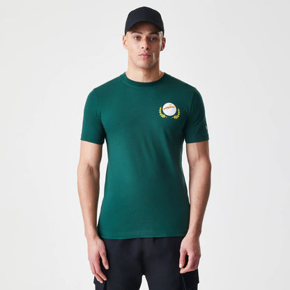 The Male model is wearing Caddyshack It's In The Hole Dark Green T-Shirt 8