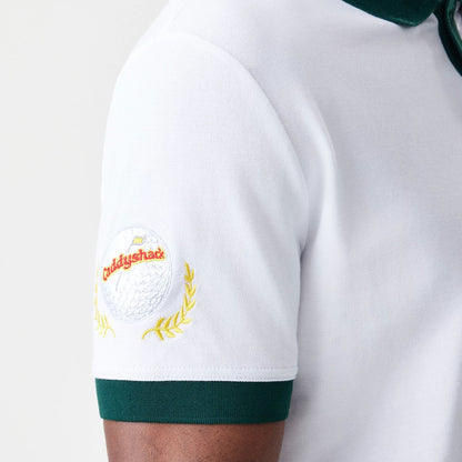 The Male model is wearing Caddyshack BushWood White Polo T-Shirt 5