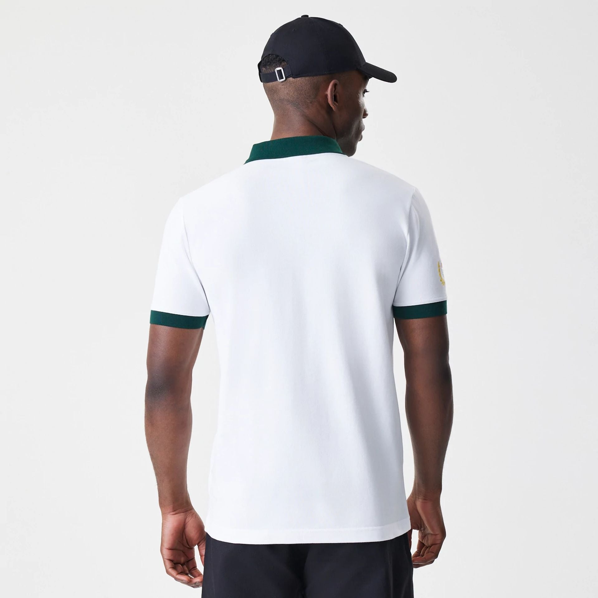 The Male model is wearing Caddyshack BushWood White Polo T-Shirt 2