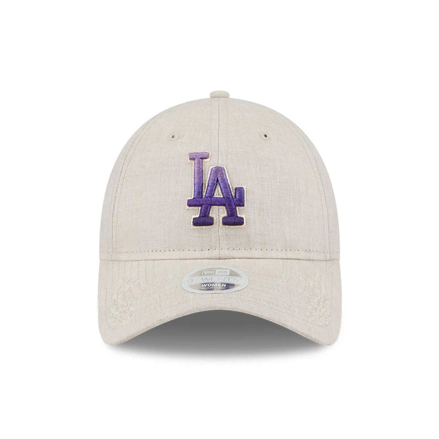 This is a LA Dodgers Floral Visor Open Beige 9TWENTY Adjustable Cap 2