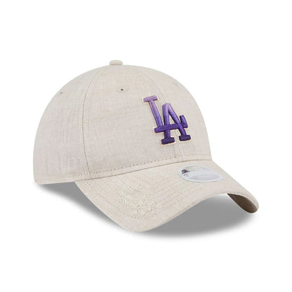 This is a LA Dodgers Floral Visor Open Beige 9TWENTY Adjustable Cap 3