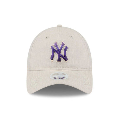 This is a New York Yankees Floral Visor Open Beige 9TWENTY Adjustable Cap 2