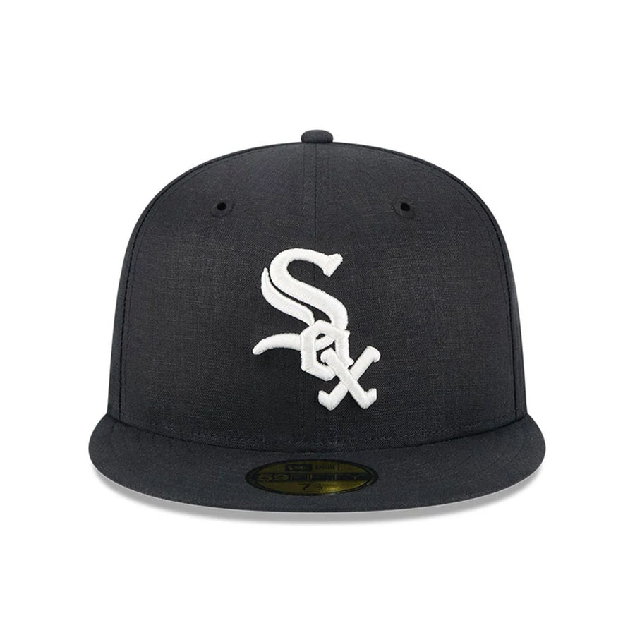 This is a Chicago White Sox Team Linen Black 59FIFTY Fitted Cap 3