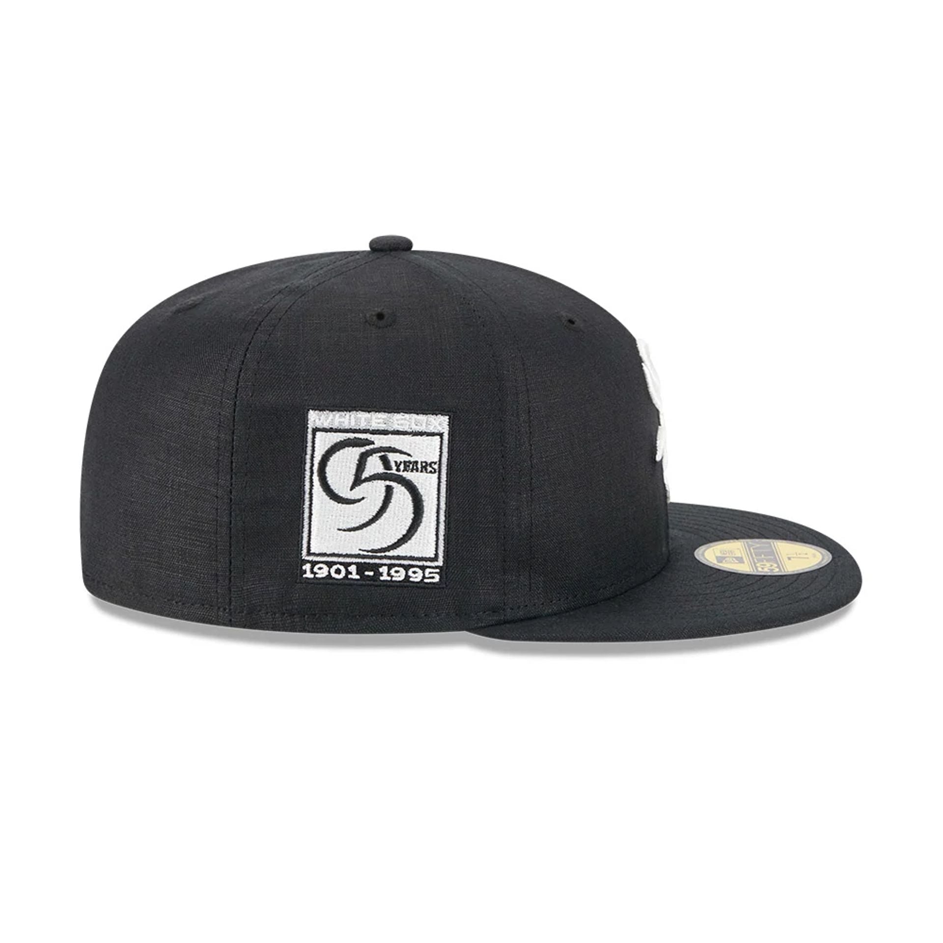 This is a Chicago White Sox Team Linen Black 59FIFTY Fitted Cap 5