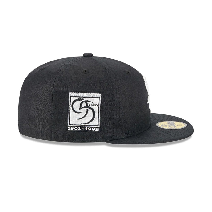 This is a Chicago White Sox Team Linen Black 59FIFTY Fitted Cap 5