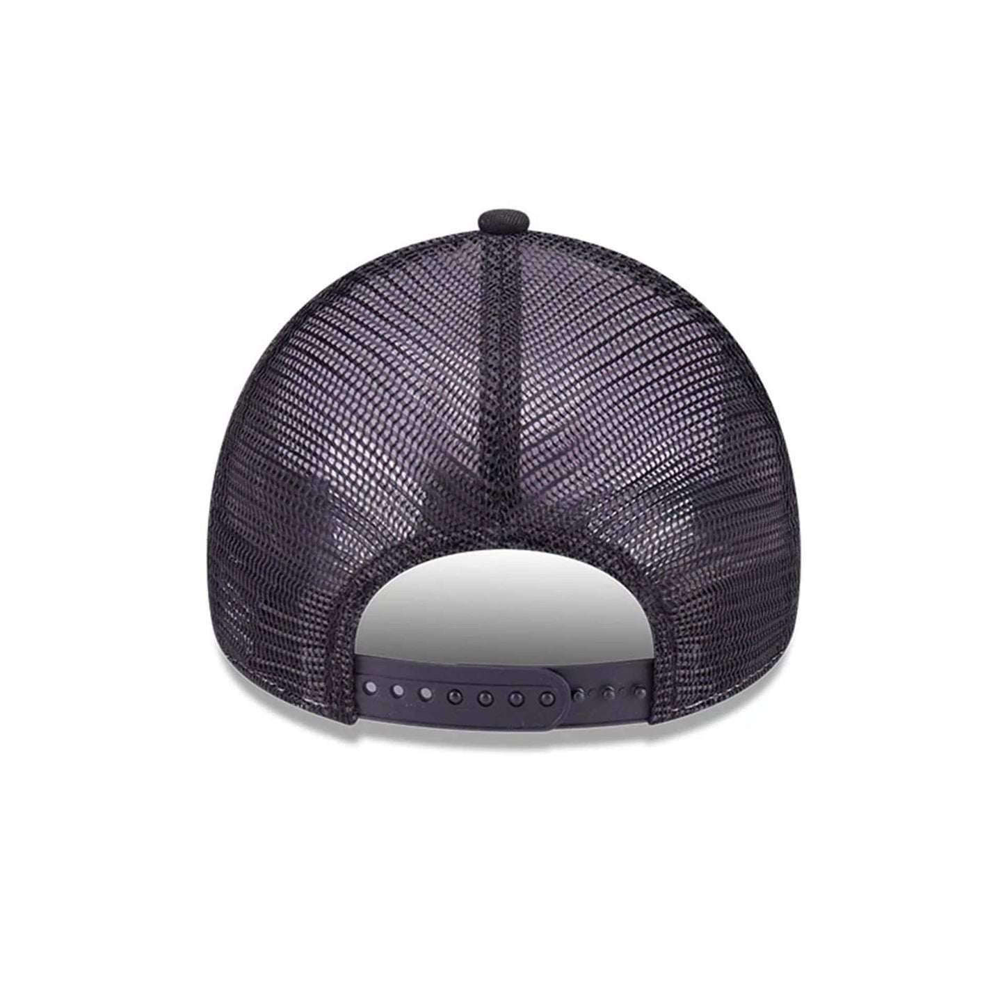 This is a MoneyGram  Haas F1 Black 9FORTY E-Frame Trucker Adjustable Cap 6