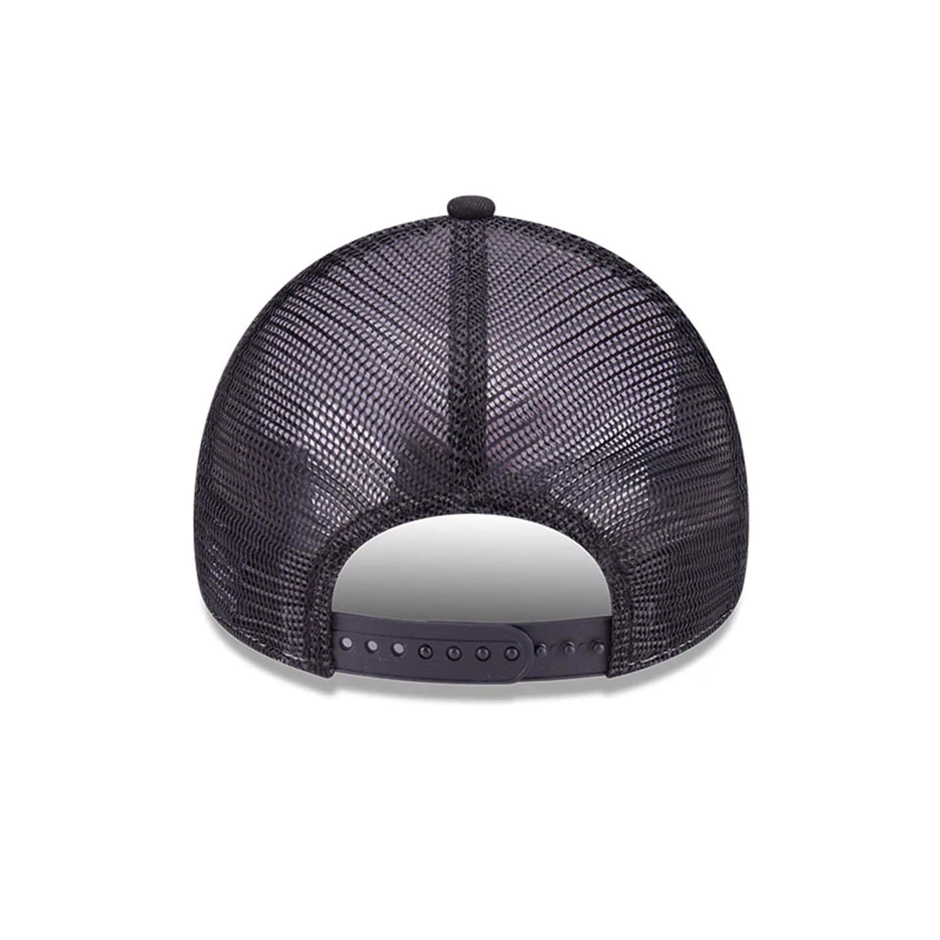 This is a MoneyGram  Haas F1 Black 9FORTY E-Frame Trucker Adjustable Cap 6