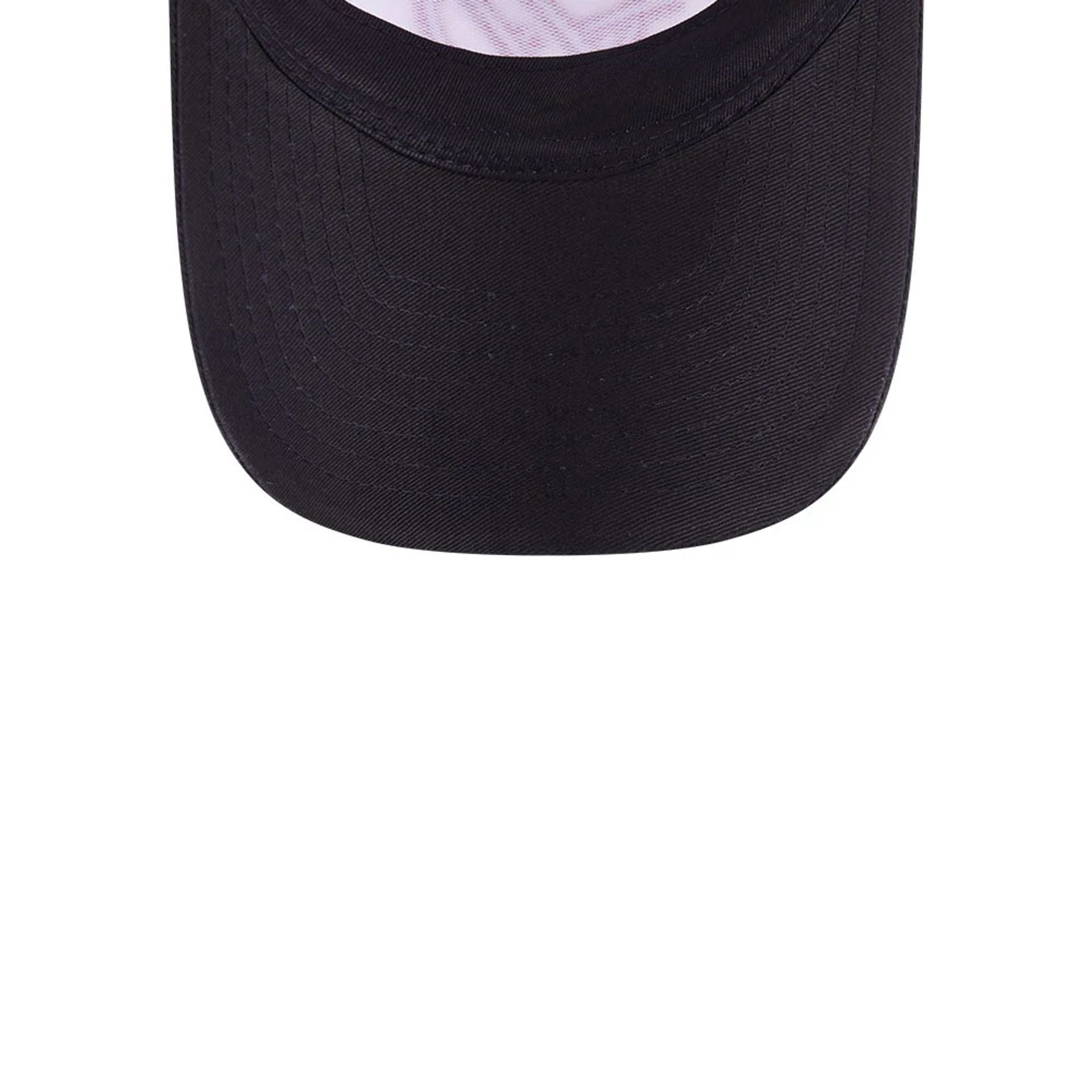 This is a MoneyGram  Haas F1 Black 9FORTY E-Frame Trucker Adjustable Cap 7