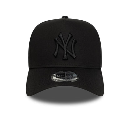 This is a New York Yankees MLB League Essential Black on Black 9FORTY E-Frame Adjustable Cap 2