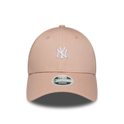 This is a New York Yankees Womens MLB Mini Logo Pastel Pink 9FORTY Adjustable Cap 2
