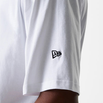 The Male model is wearing New York Yankees MLB League Essential White Oversized T-Shirt 5