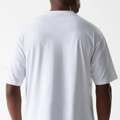 The Male model is wearing New York Yankees MLB League Essential White Oversized T-Shirt 6
