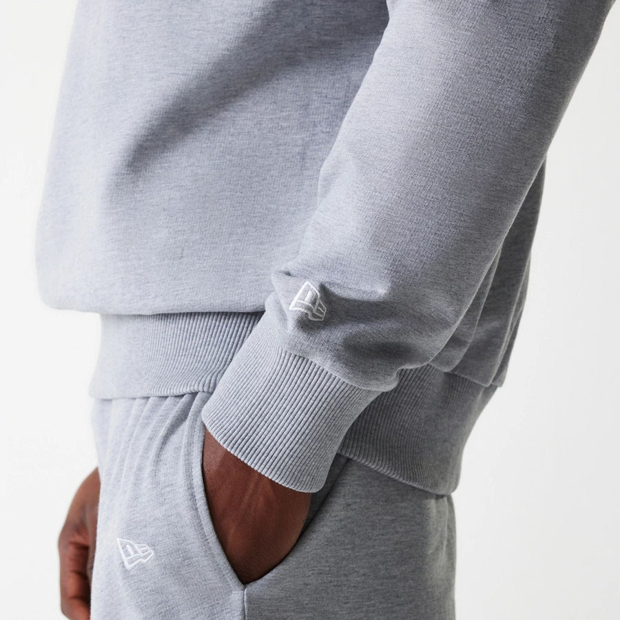 The Male model is wearing New York Yankees MLB League Essential Grey Crew Neck Sweater 5