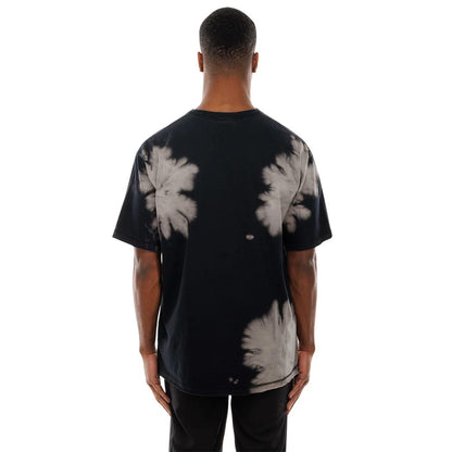 The Male model is wearing LA Dodgers MLB Bleach Out Black T-Shirt 2