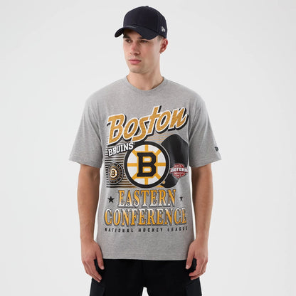 The Male model is wearing Boston Bruins NHL Sport Classic Grey T-Shirt 1