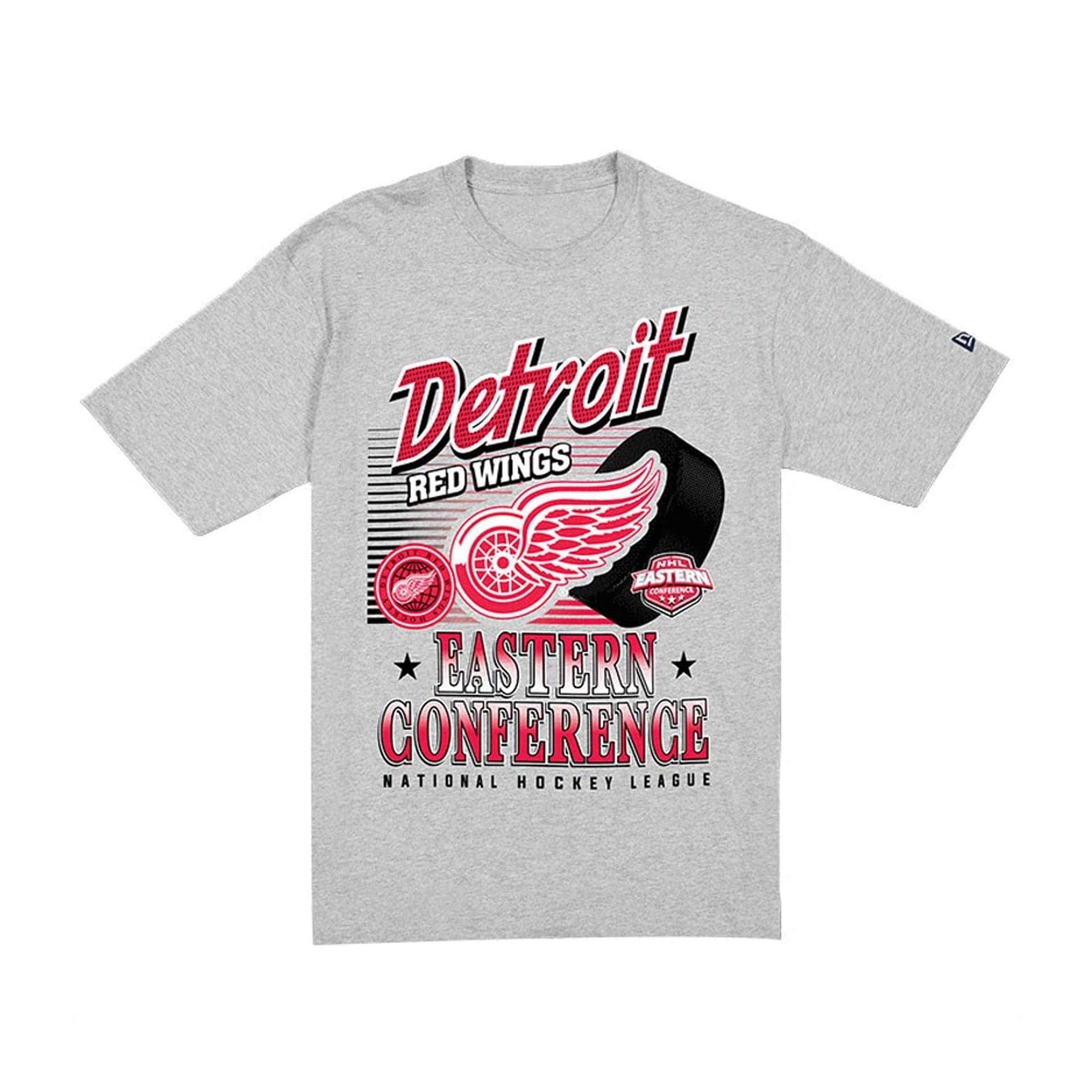 The Male model is wearing Detroit Red Wings NHL Sport Classic Grey T-Shirt 6