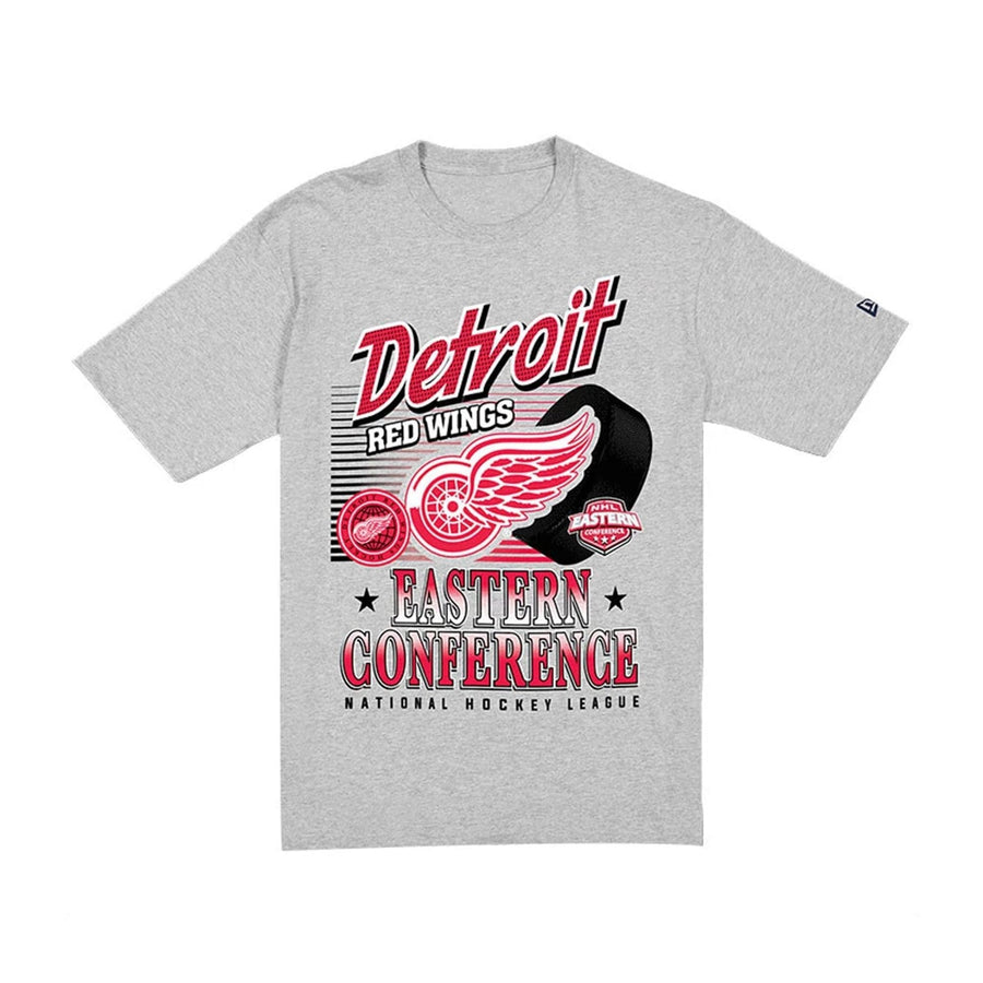 The Male model is wearing Detroit Red Wings NHL Sport Classic Grey T-Shirt 6