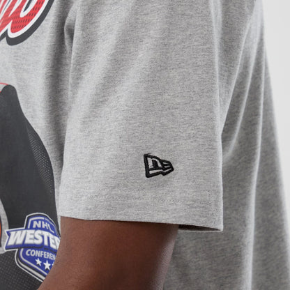 The Male model is wearing Chicago Blackhawks NHL Sport Classic Grey T-Shirt 3