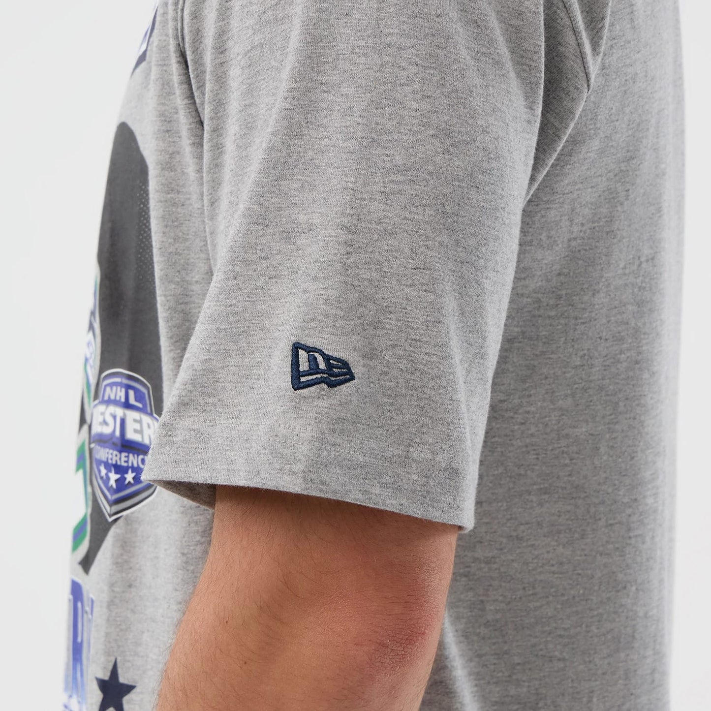 The Male model is wearing Vancouver Canucks NHL Sport Classic Grey T-Shirt 3