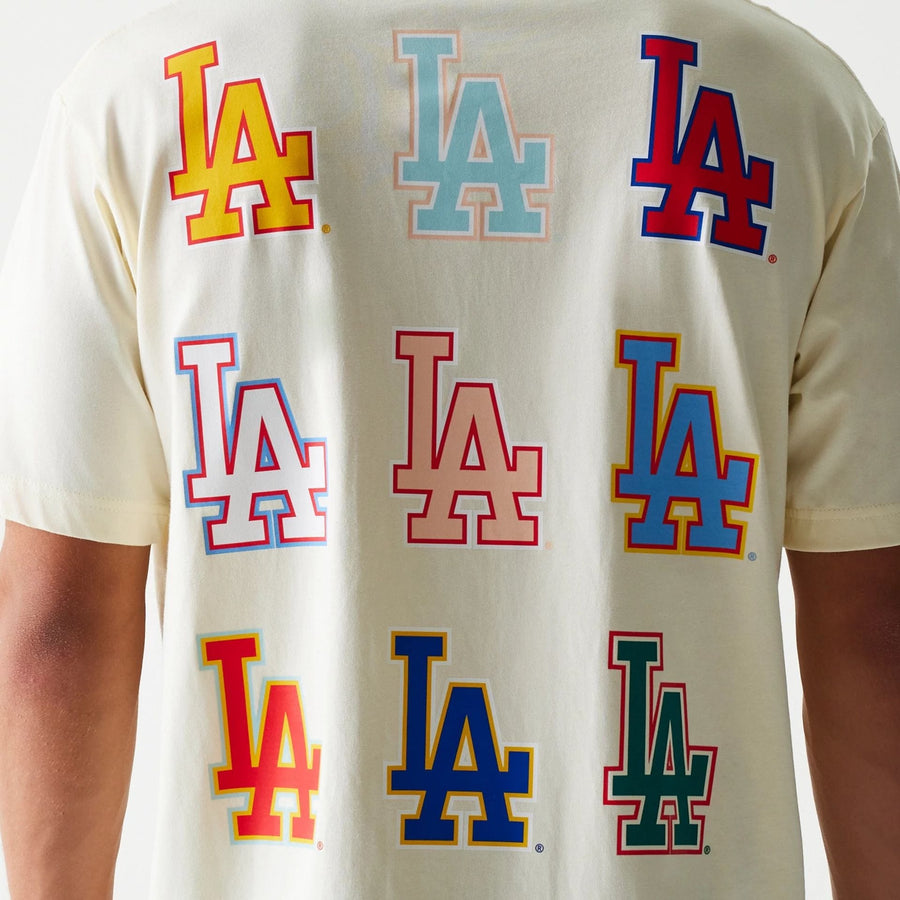 The Male model is wearing LA Dodgers Life Graphic Cream T-Shirt 4