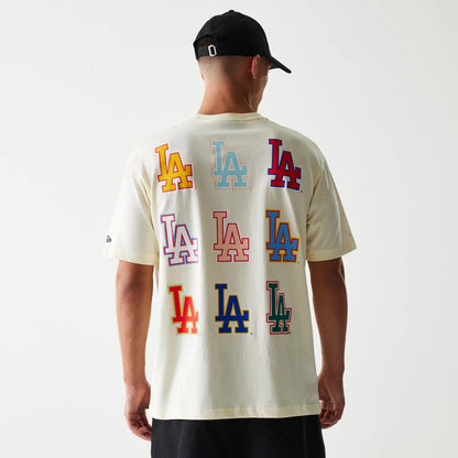 The Male model is wearing LA Dodgers Life Graphic Cream T-Shirt 2