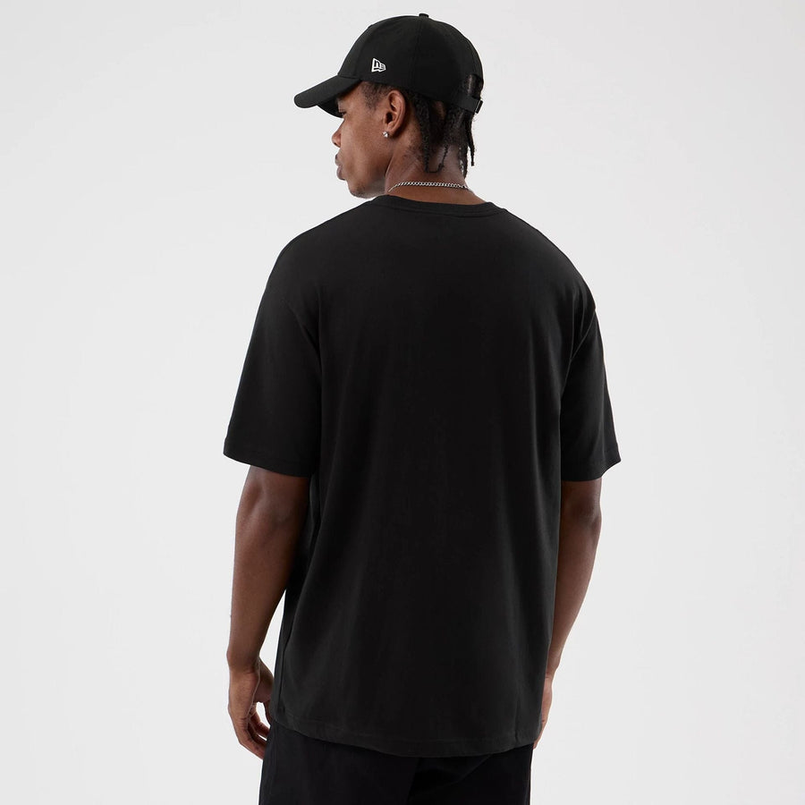 The Male model is wearing New York Yankees Player Life Graphic Black T-Shirt 2