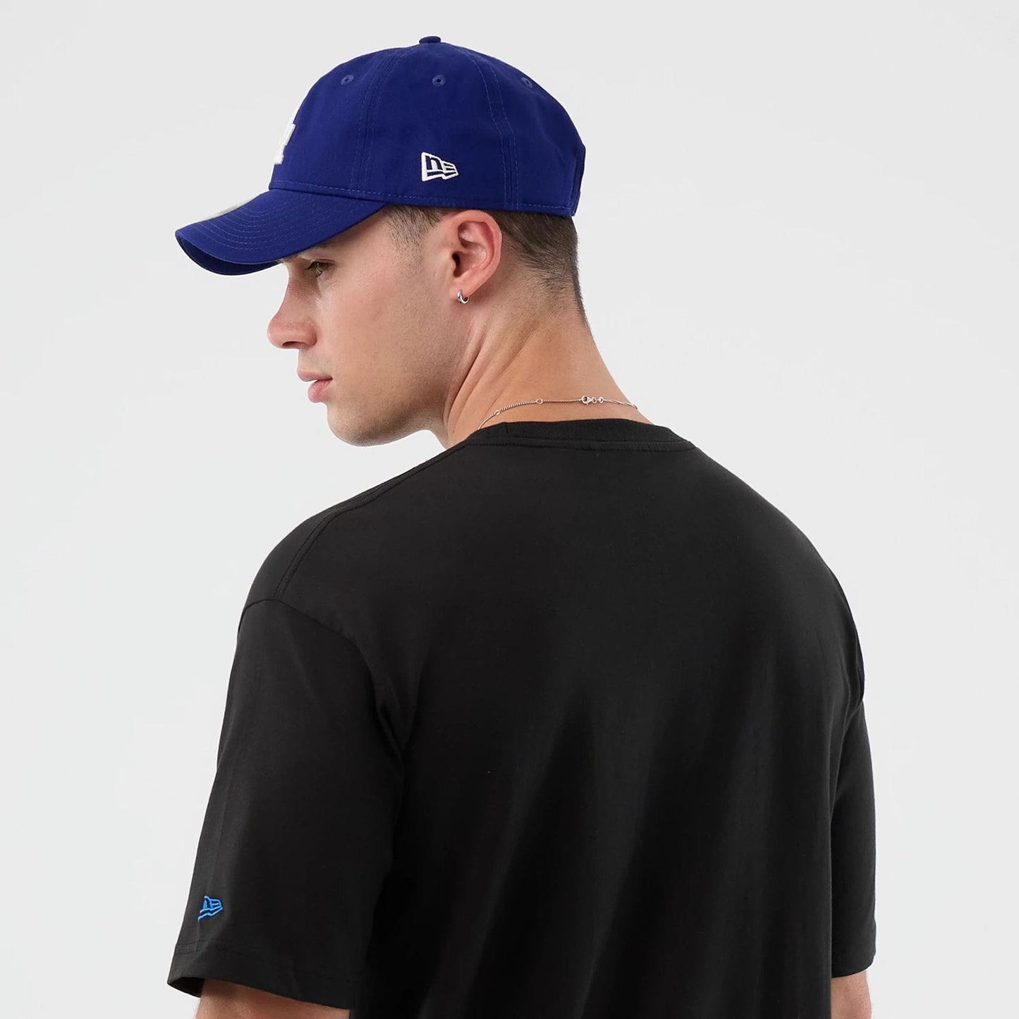 The Male model is wearing LA Dodgers Player Life Graphic Black T-Shirt 5