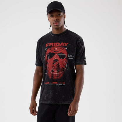 The Male model is wearing Friday The 13Th Life Graphic Black T-Shirt 1