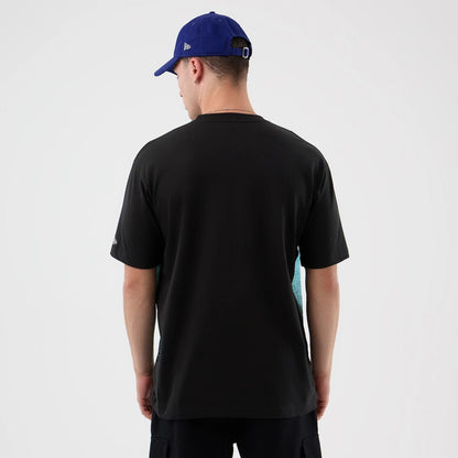 The Male model is wearing LA Dodgers Life Graphic Black T-Shirt 2