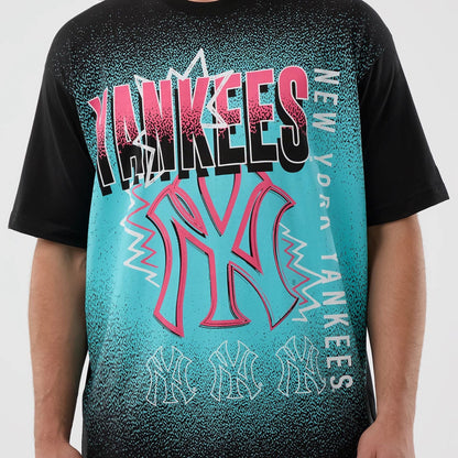 The Male model is wearing New York Yankees Life Graphic Black T-Shirt 3