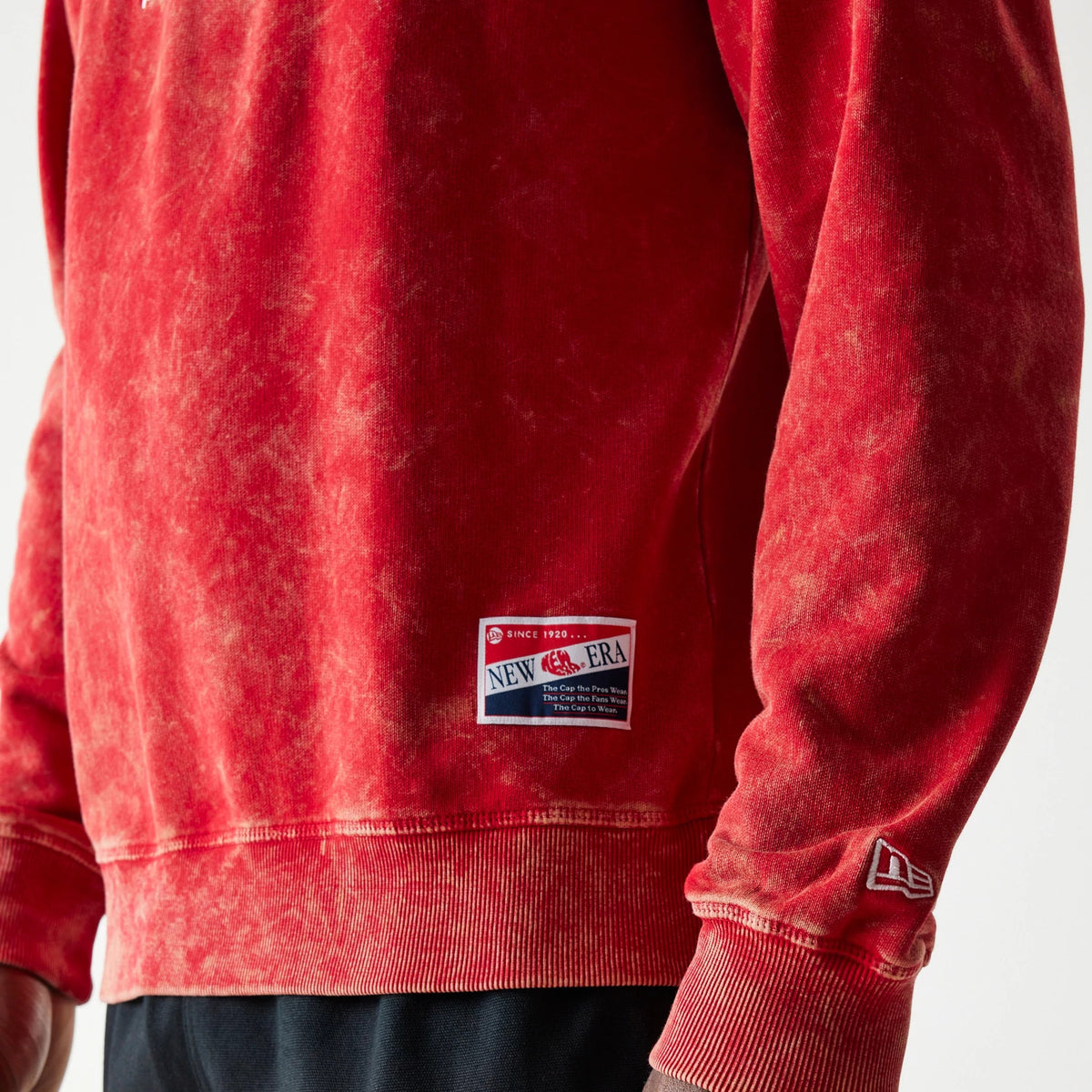 The Male model is wearing Kansas City Chiefs NFL Throwback Red Crew Neck Sweater 3