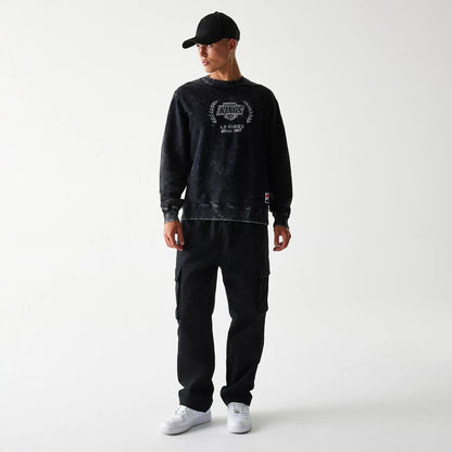 The Male model is wearing LA Kings NHL Throwback Black Crew Neck Sweater 6