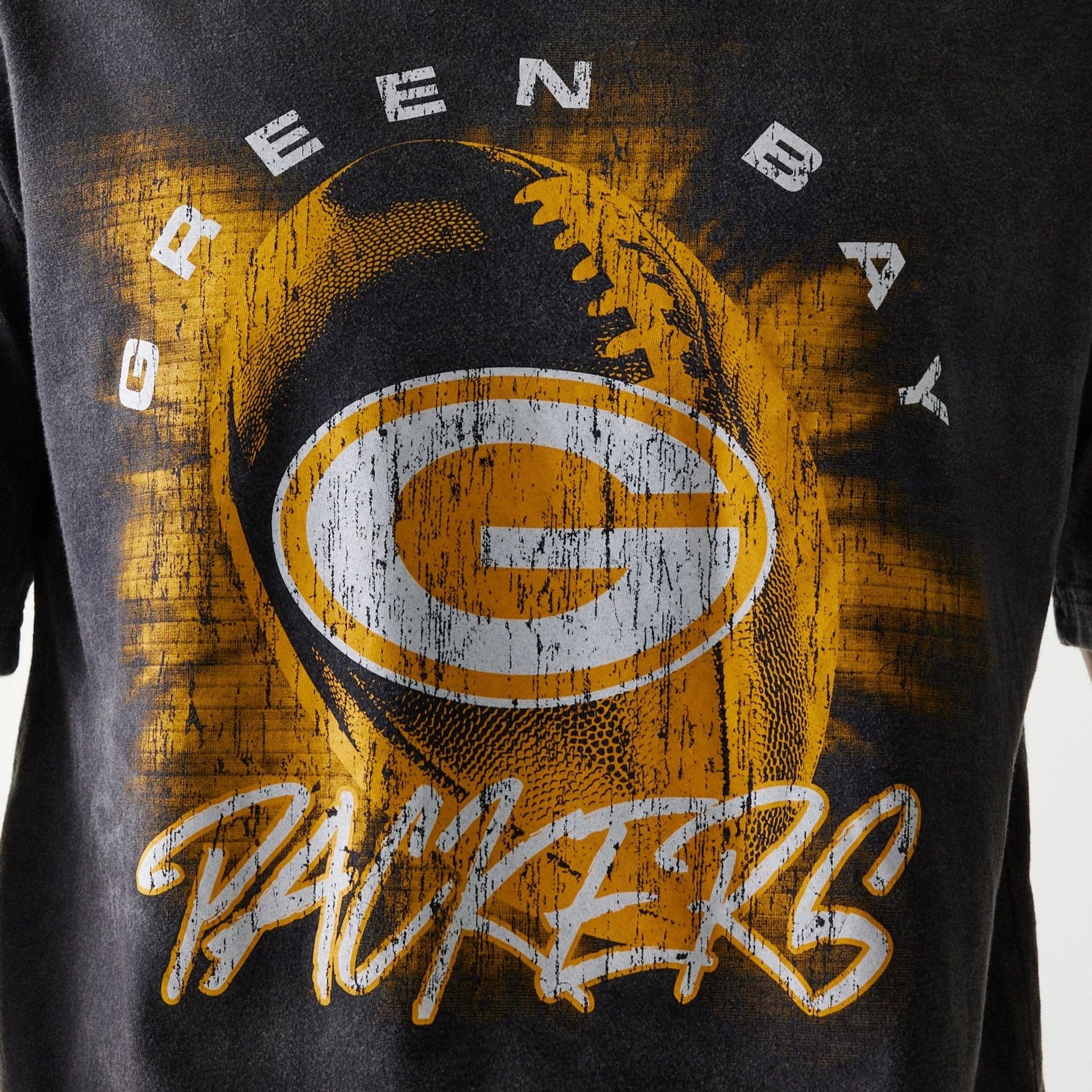 The Male model is wearing Green Bay Packers NFL Sport Night Black T-Shirt 3