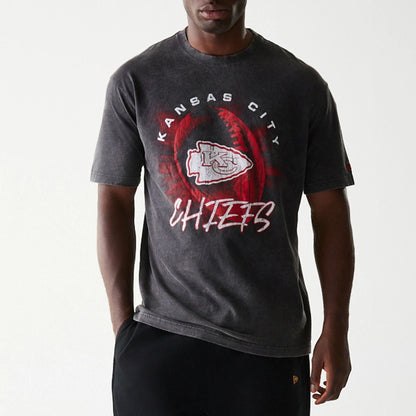 The Male model is wearing Kansas City Chiefs NFL Sport Night Black T-Shirt 3