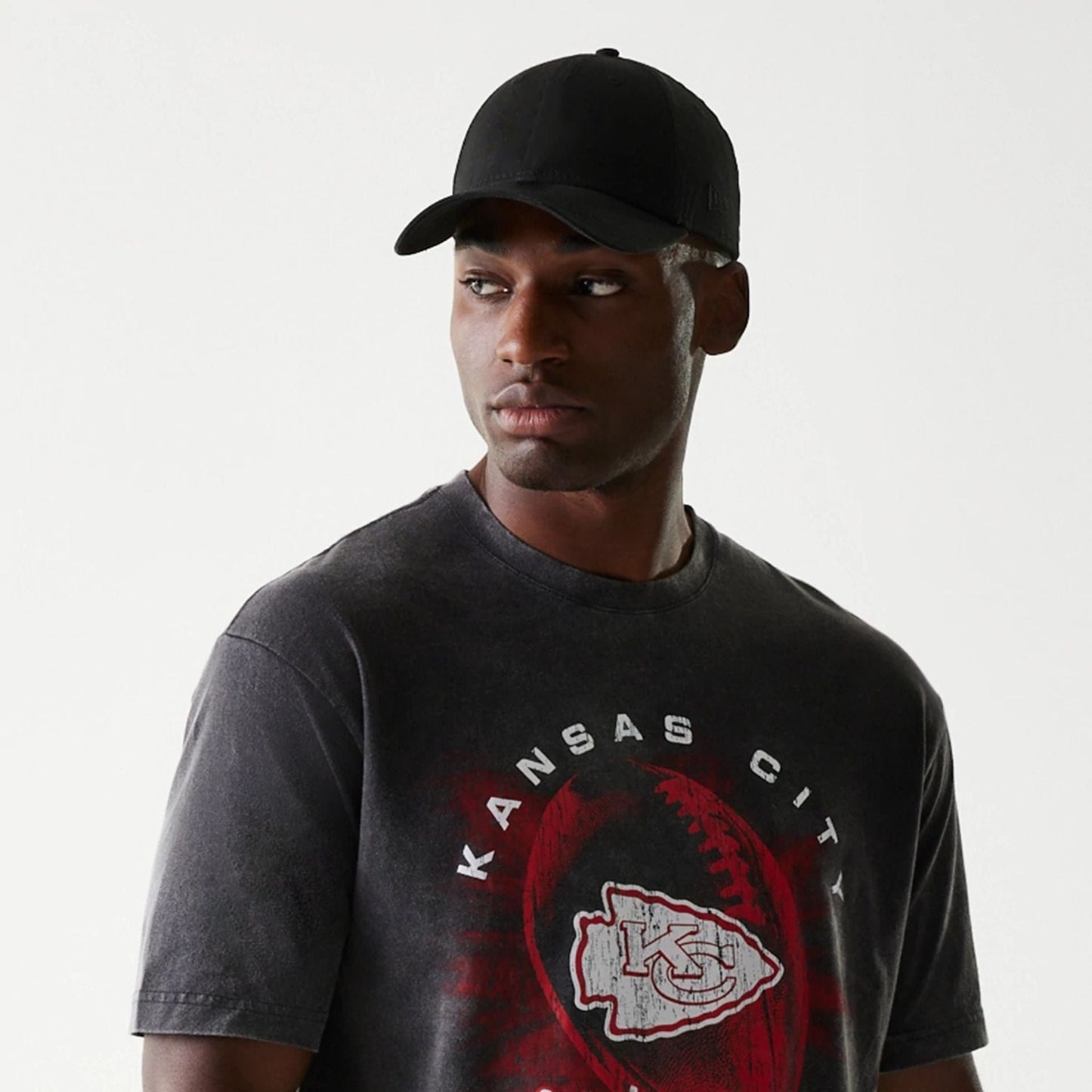 The Male model is wearing Kansas City Chiefs NFL Sport Night Black T-Shirt 6