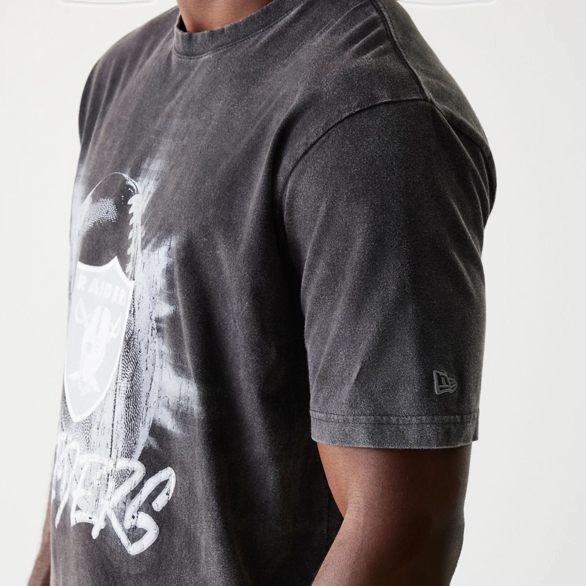The Male model is wearing Las Vegas Raiders NFL Sport Night Black T-Shirt 3