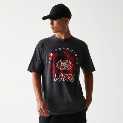 The Male model is wearing San Francisco 49ers NFL Sport Night Black T-Shirt 1