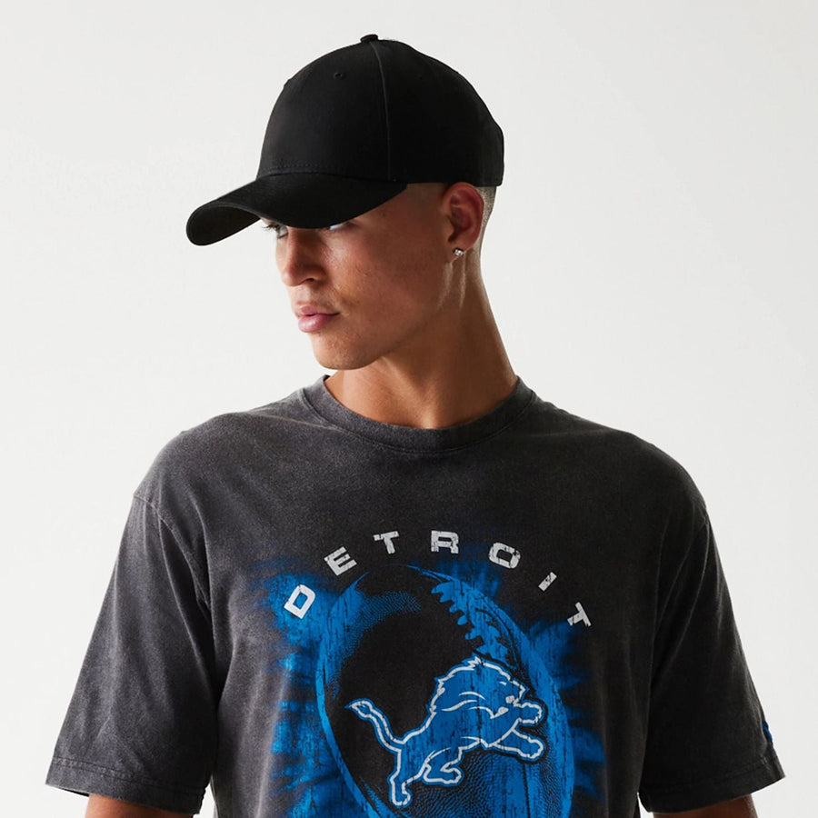 The Male model is wearing Detroit Lions NFL Sport Night Black T-Shirt 4