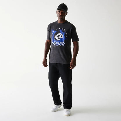 The Male model is wearing LA Rams NFL Sport Night Black T-Shirt 6