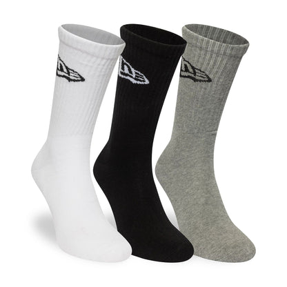 This is a New Era Flag Multi Monochrome 3 Pack Crew Socks 3