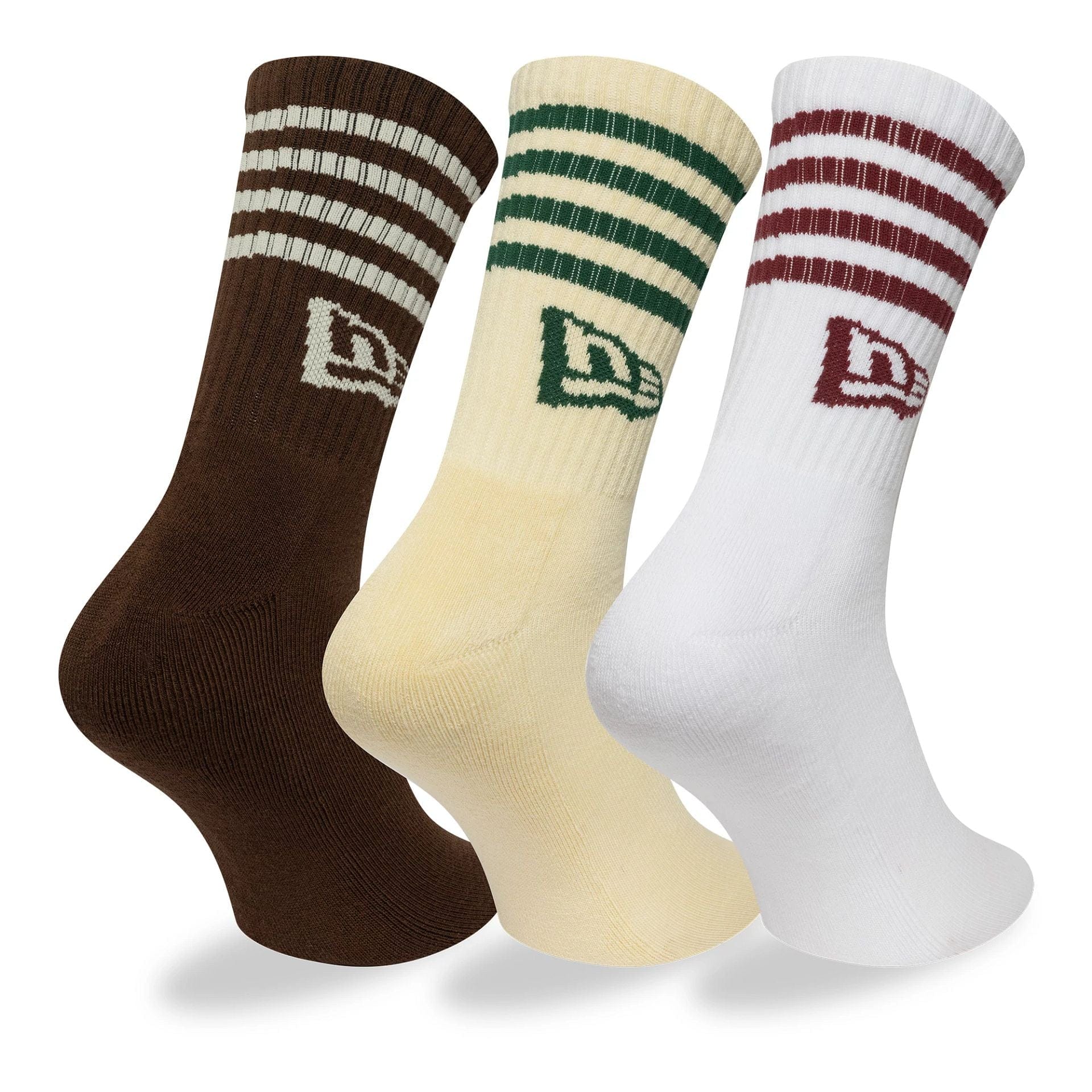 This is a New Era Stripe Multi 3 Pack Crew Socks 2